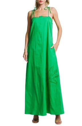 Ciebon Hattie Beaded Stretch Cotton Blend Maxi Sundress in Green at Nordstrom, Size X-Small