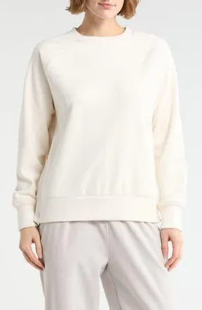 Yogalicious Sophie Dreamy Ribbed Velour Sweatshirt in White Dove at Nordstrom Rack, Size X-Large