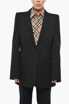 Alexander McQueen Wool Oversized Blazer with Padded Shoulders size 40