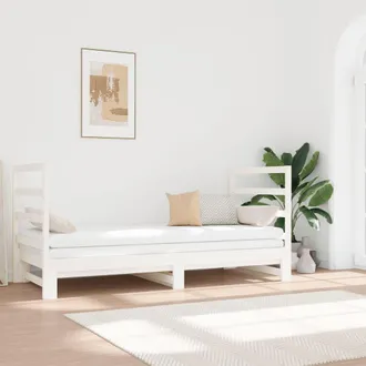 vidaXL Furniture Limited - Sof&aacute; Cama Extra&iacute;ble Sin Colch&oacute;n Blanco