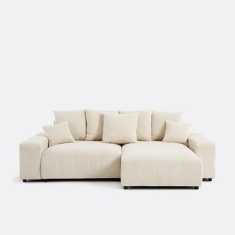 La Redoute Interieurs Omvormbare hoekbank met koffer, ribfluweel, LOMI