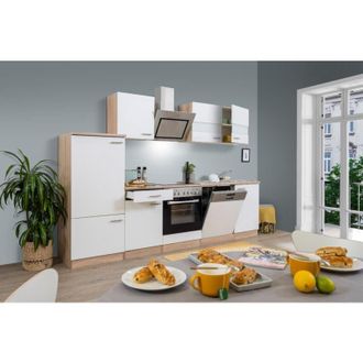 Respekta Cucina blocco cucina blocco cucina componibile rovere bianco Merle 280 cm Respecta