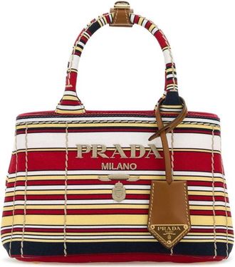 Prada Embroidered Canvas Mini Handbag