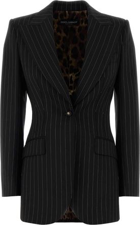 Dolce & Gabbana Embroidered Stretch Wool Blazer