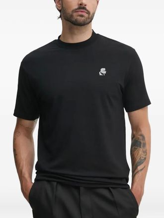 Karl Lagerfeld logo-detail T-shirt - men - Cotton/Elastane - M - Black