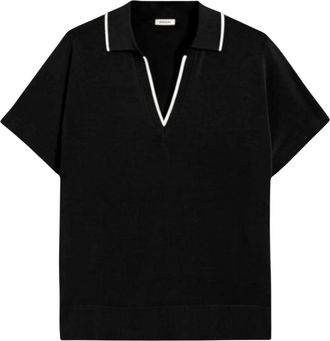 Aspesi Polo 3224 - Dames - Polos - Zwart - L - Katoen - Tops