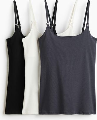 H&M MAMA 3er-Pack Stilltops - Grau