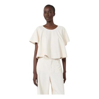 Max Mara Dames, Blouses & Shirts, Beige, Maat: M Katoen
