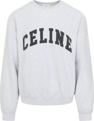 Celine Celine - Los Sweatshirt van Katoenen Fleece - Heren - Sweatshirts & Hoodies - Grijs - Maat: M Katoen