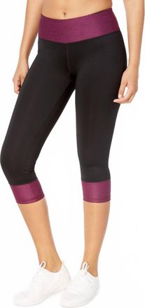 Ideology Womens Rapidry Colorblocked Capri Leggings In Vintage Wine