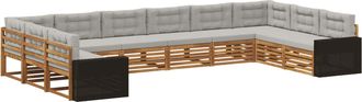 vidaXL Juegos De Sof&aacute;s 10 Uds. Natural Y Gris Claro Vidaxl