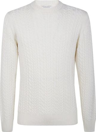 FILIPPO DE LAURENTIIS Round-neck Truien - Heren - Ronde hals truien - Wit - XL - Truien & Vesten