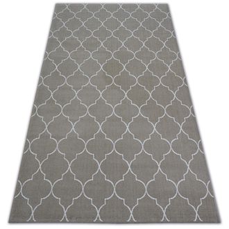 RugsX Rugsx - Alfombra Sense Micro 81220 Enrejado Tr&eacute;bol Marroqu&iacute; Beige/blanco Beige 80x150 Cm