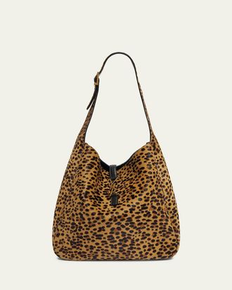 Saint Laurent Le 5 A 7 Large Animal-Print Calf Hair Shoulder Bag