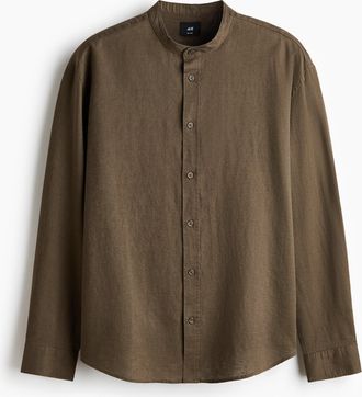 H&M Hemd aus Leinengemisch in Relaxed Fit - Green