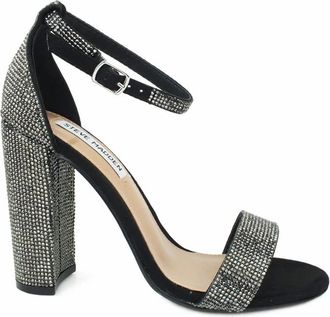 Steve Madden Carrson-R Sandal - Dames - Sandalen met hakken - Zwart - 38 1/2 EU - Leer - Schoenen