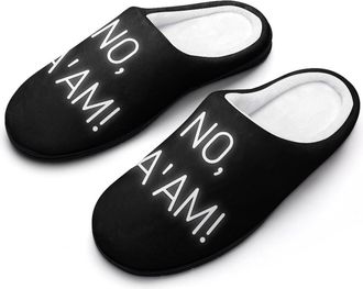 Generic No, Maam Mens House Slippers Memory Foam Washable Cotton Slip on Home Shoes