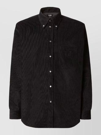 Fendi button-down corduroy shirt front pocket