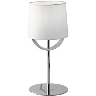 Fan Europe Lampada da tavolo astoria in metallo cromato con paralume in tessuto