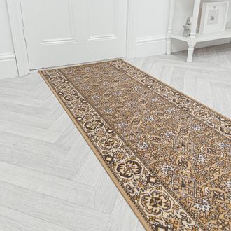 Runrug Hallway Runner Rug - Non-Slip, Hardwearing, 5.4mm - Bidjar in Beige | Size: 100 cm x 270 cm