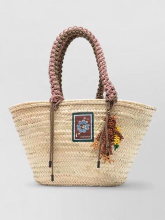 Alemais macrame palm leaf beach basket bag