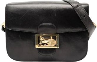 Celine Pre-owned Shoulder Bags, female, Black, Size: ONE SIZE Pre-owned Leather Crossbody Bag