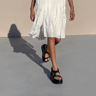 Neil J. Rodgers Obi Flatform in Black Nappa at Nordstrom, Size 41