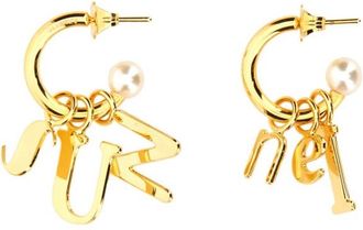 Sunnei Golden Logo Dangler Earrings