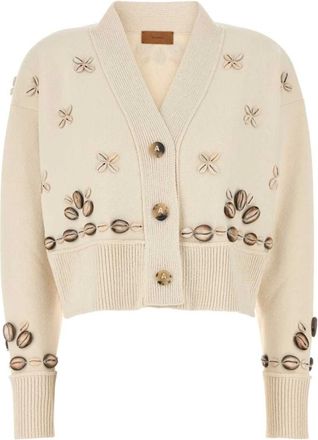 Alanui Oversize Ocean Dream Cardigan - Dames - Vesten - Beige - S - Truien & Vesten