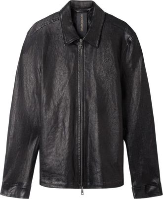 Giorgio Brato Clean Leather Blouson - Heren - Leren en Su&egrave;de Jassen - Zwart - XL - Leer - Jassen