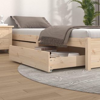 vidaXL Cajones De Cama 2 Unidades Madera Maciza De Pino Vidaxl