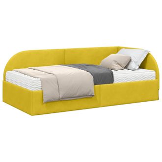 vidaXL Estructura De Cama Esquina Con Colch&oacute;n Manual 2 Pcs Amarillo Vidaxl
