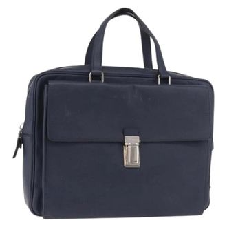 Prada Vintage, unisex, Blauw, ONE Size, Leer, Pre-owned Vintage Business Bag