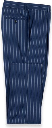 Paul Fredrick Wool Stretch Stripe Single Pleat Suit Pants