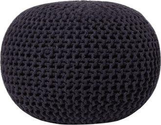 Beliani Puf algodón negro 50 cm 50 cm 35 cm