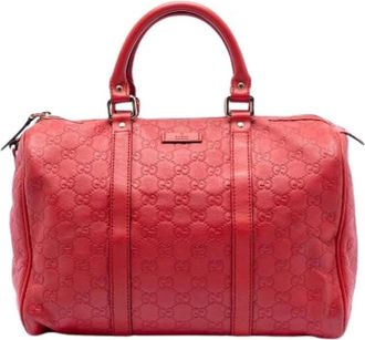 Gucci Pre-owned Handbags, female, Red, Size: ONE SIZE Pre-owned Boston Bag
