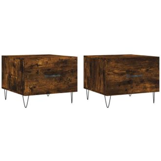 vidaXL Vidaxl - Coffee Tables 2 pcs Smoked Oak 50x50x40 cm Engineered Wood