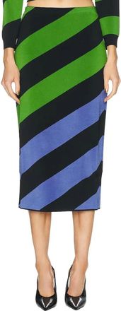 Carolina Herrera Knit Pencil Skirt In Lawn Green Multi