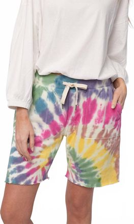 NSF Jen Slouchy Cut Off Sweat Short In Skittles Dye
