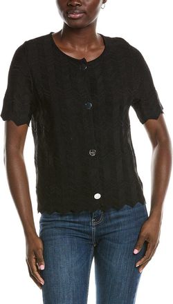 Anne Klein Zig Zag Short Sleeve Cardigan
