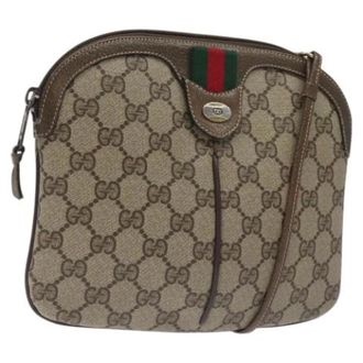 Gucci Pre-owned Leather gucci-bags - Dames - Vintage Schoudertas - Beige - ONE Size - Leer - Vintage