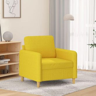 vidaXL Sill&oacute;n De Tela Amarillo Claro 60 Cm Vidaxl