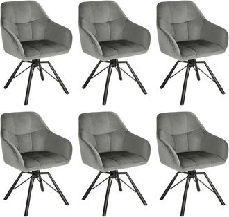 Woltu Sedia per Sala da Pranzo Girevole a 360&deg;. Sedia da Cucina Imbottita con Gambe in Metallo. Poltroncina in Velluto per Camera da Letto. Soggiorno. Nero