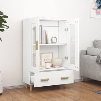 Berkfield Home Highboard White 70x31x115 cm Engineered Wood | Size: 70 x 31 x 115 cm