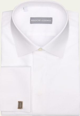 Bergdorf Goodman Mens Cotton Piquet-Front French Cuff Dress Shirt