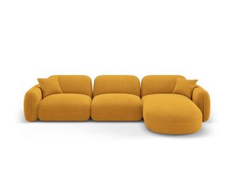 CXL by Christian Lacroix Sof&aacute; esquinero modular derecho 4 plazas de terciopelo mostaza