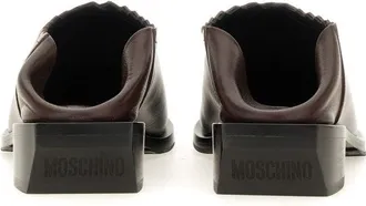 Moschino Cuban Heel Leather Flat - Brown