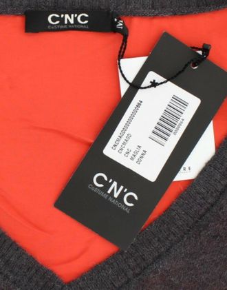 Costume National Womens Gray Short Sleeved Sweater Alpaca