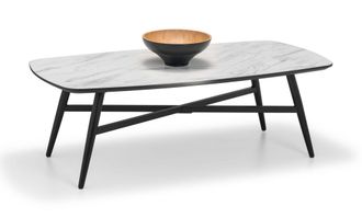 Netfurniture Carousel Marble Effect Coffee Table in White
