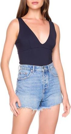 Susana Monaco Deep V-Neck Tank in Midnight at Nordstrom Rack, Size X-Large